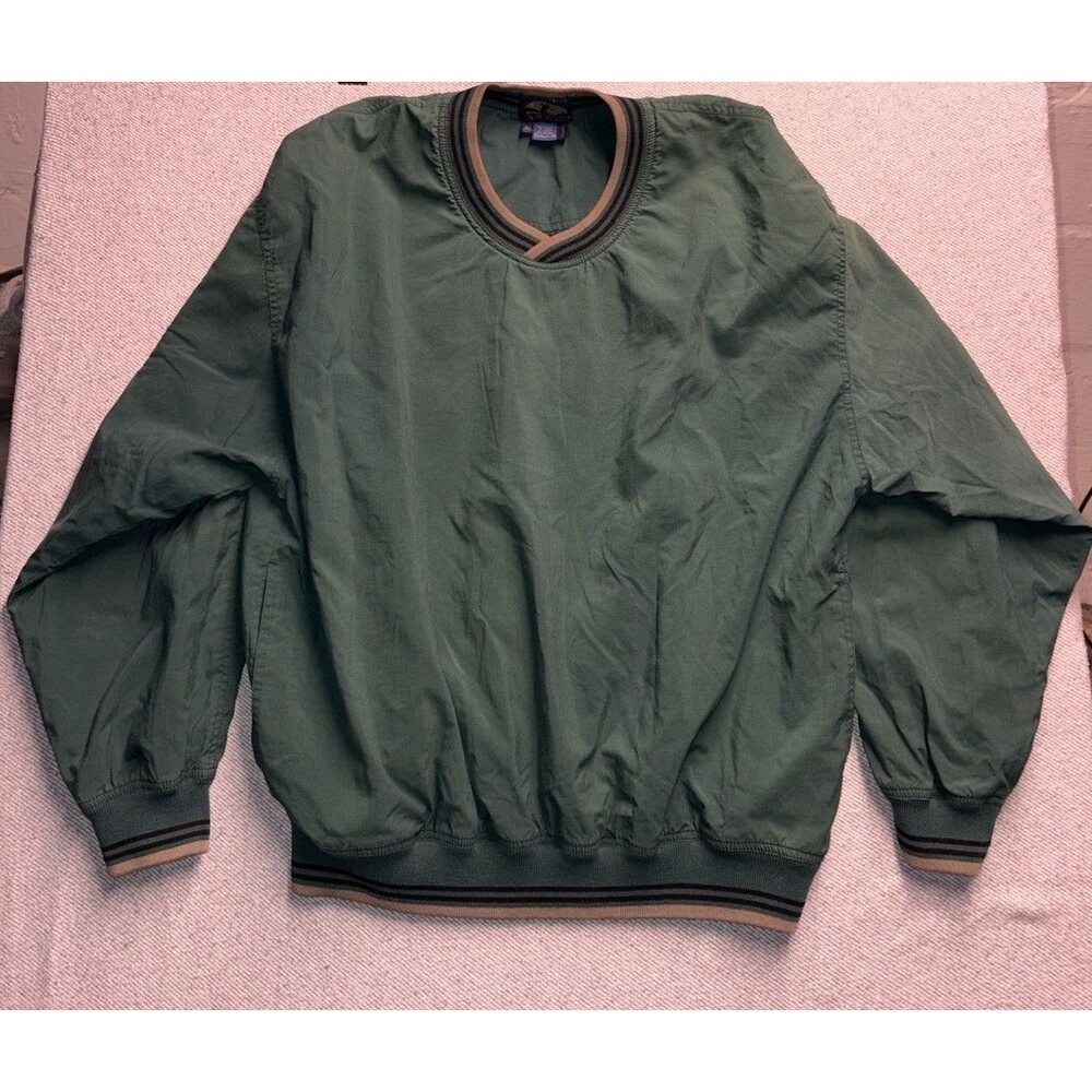 Vintage 90s A.M. Player Golf Windbreaker Pullover - Green- XL